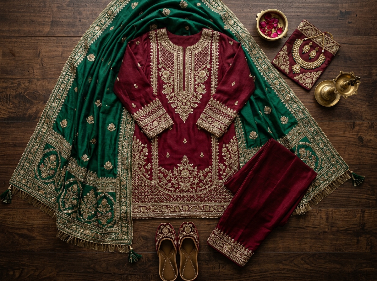 Royal Hand-Embroidered Silk Suit